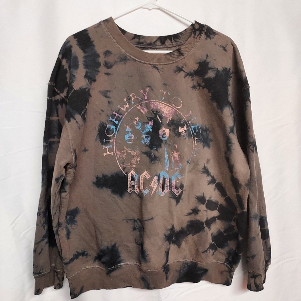 AC DC Highway to Hell women's tie dye sweatshirt XL